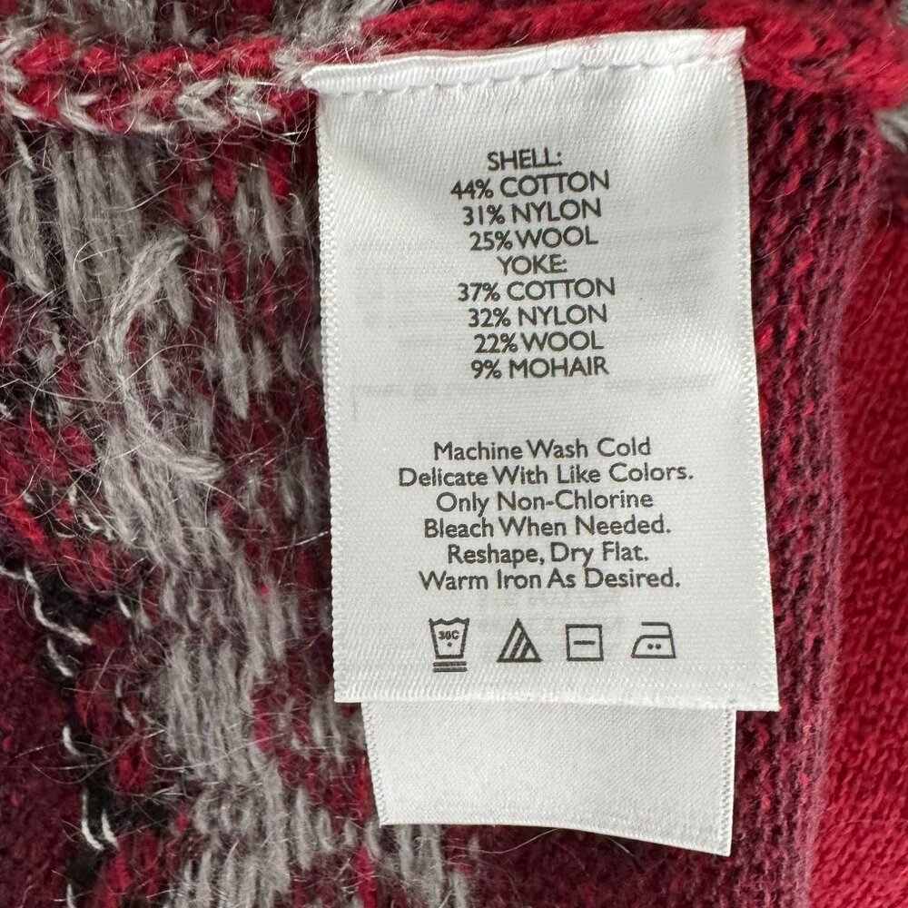 Eddie Bauer Fair Isle Sweater Womens Large Cowl Neck‎ Wool Blend NWOWT FS-1516 - Picture 9 of 10